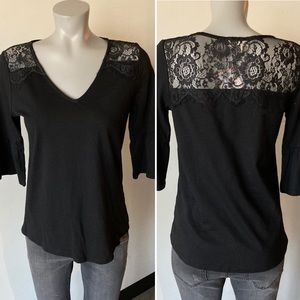 Black Lace Trim Top